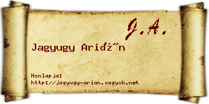 Jagyugy Arián névjegykártya